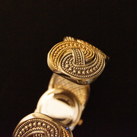 Two Tone Cuff Bracelet Watch - Picture 3 of 10